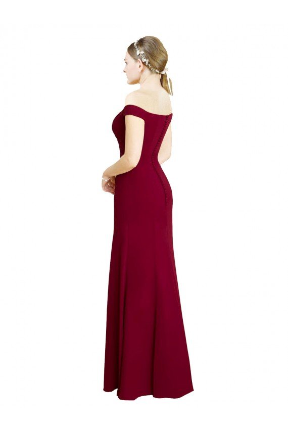 Cheapest Off the Shoulder Long Chiffon Bridesmaid Dress / Prom Dress with Pleats UK