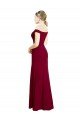 Cheapest Off the Shoulder Long Chiffon Bridesmaid Dress / Prom Dress with Pleats UK