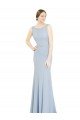 Cheapest Full Length Chiffon Bridesmaid Dress with Sparkly Neckline and Belt UK