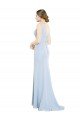 Cheapest Full Length Chiffon Bridesmaid Dress with Sparkly Neckline and Belt UK