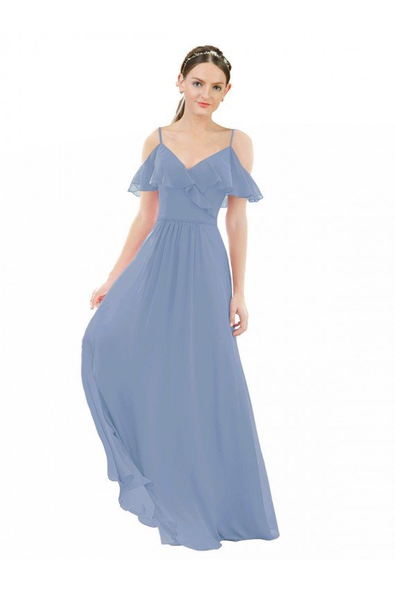 Cheapest Pleated One Shoulder A-Line Chiffon Bridesmaid Dress UK