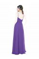 Cheapest Long Chiffon A-Line Bridesmaid Dress with Deep V-Neckline and Side Slit UK
