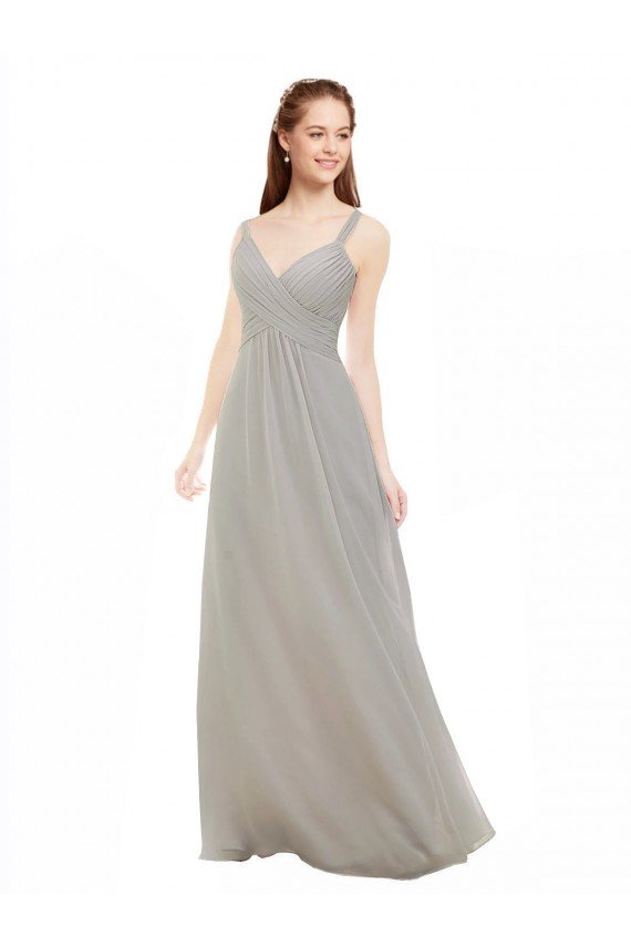 Cheapest Chiffon Bridesmaid Dress with Ruched Draped Bodice UK