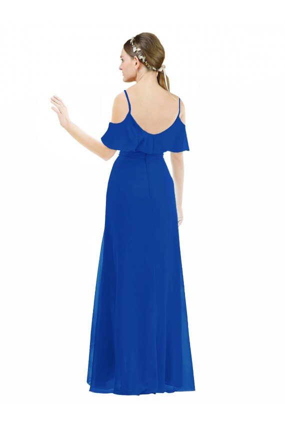 Cheapest High Low Boho Bridesmaid Dress with Cold Shoulder Sleeves UK