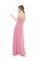 Cheapest Fitted Sweetheart Bodice Chiffon Bridesmaid Dress with Draped Cap Sleeves UK