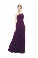 Cheapest One Shoulder Chiffon Bridesmaid Dress with Draped Bodice UK