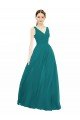 Cheapest Figure Flattering Chiffon Bridesmaid Dress with Draped V-Neck Bodice UK
