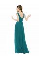Cheapest Figure Flattering Chiffon Bridesmaid Dress with Draped V-Neck Bodice UK