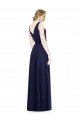 Cheapest Cowl Neck Deep V-Back Chiffon Bridesmaid Dress with Side Front Slits UK