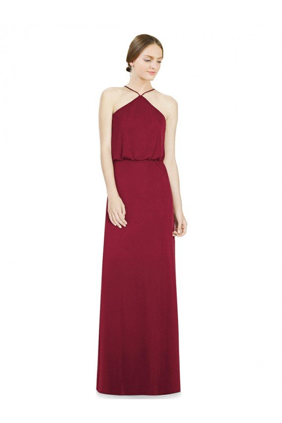 Cheapest Sleek Halter Neck A-Line Chiffon Bridesmaid Dress UK