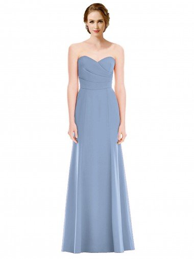 Cheapest Draped Strapless Sweetheart Trumpet Chiffon Bridesmaid Dress UK