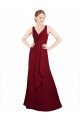 Cheapest Twist-Knot V-Neckline Long Chiffon Bridesmaid Dress UK