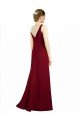 Cheapest Twist-Knot V-Neckline Long Chiffon Bridesmaid Dress UK
