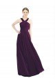 Cheapest Draped Long Chiffon Bridesmaid Dress with Unique Crossed Neckline UK