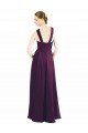 Cheapest Draped Long Chiffon Bridesmaid Dress with Unique Crossed Neckline UK