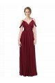 Cheapest Off the Shoulder V-Neck Petite Chiffon Bridesmaid Dress with Open Back UK