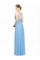 Cheapest Double Straps Shoulder V-Neck Sheath Chiffon Bridesmaid Dress with Keyhole Back UK