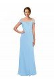 Cheapest Off the Shoulder Bateau Neck Chiffon Bridesmaid Dress with Straps UK