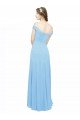 Cheapest Off the Shoulder Bateau Neck Chiffon Bridesmaid Dress with Straps UK