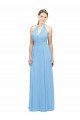 Cheapest Keyhole Front Sheath Chiffon Bridesmaid Dress with Open Tie Back UK