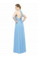 Cheapest Keyhole Front Sheath Chiffon Bridesmaid Dress with Open Tie Back UK