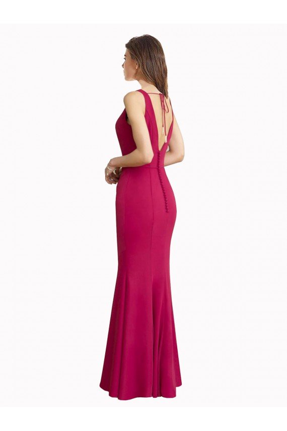 Cheapest V-Neck Mermaid Chiffon Bridesmaid Dress / Prom Dress with V-Back and Belt UK
