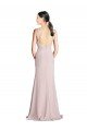 Cheapest Long Slim Chiffon Bridesmaid Dress with Ruffled Waist and Keyhole UK