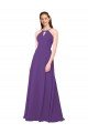 Cheapest High Halter Chiffon Bridesmaid Dress with Keyhole UK