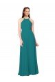 Cheapest Simple Chiffon Bridesmaid Dress with High Halter Neckline UK