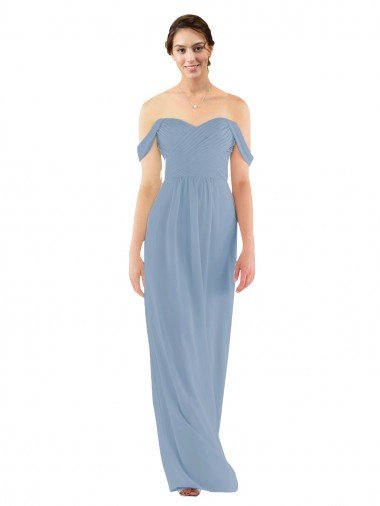 Cheapest Sweetheart Neckline Chiffon Off-the-Shoulder Bridesmaid Dress UK