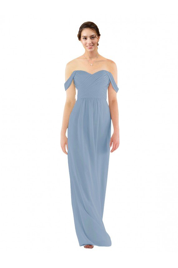 Cheapest Sweetheart Neckline Chiffon Off-the-Shoulder Bridesmaid Dress UK