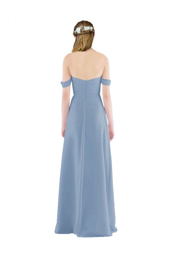 Cheapest Sweetheart Neckline Chiffon Off-the-Shoulder Bridesmaid Dress UK