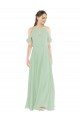 Cheapest Off-the-Shoulder Long Chiffon Beachy Bridesmaid Dress UK