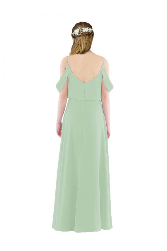 Cheapest Off-the-Shoulder Long Chiffon Beachy Bridesmaid Dress UK
