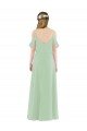 Cheapest Off-the-Shoulder Long Chiffon Beachy Bridesmaid Dress UK