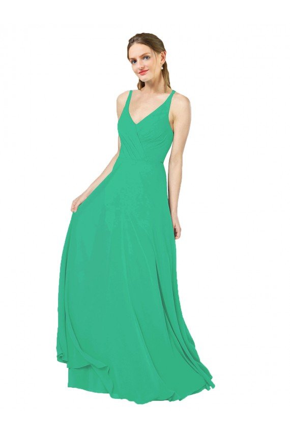 Cheapest Classic Chiffon Bridesmaid Dress with Lace-Up Back UK