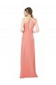 Cheapest Modern Long Chiffon Bridesmaid Dress with Keyhole Back UK