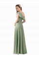 Cheapest Chiffon Bridesmaids Dress with Ruffles Flutter Sleeves UK