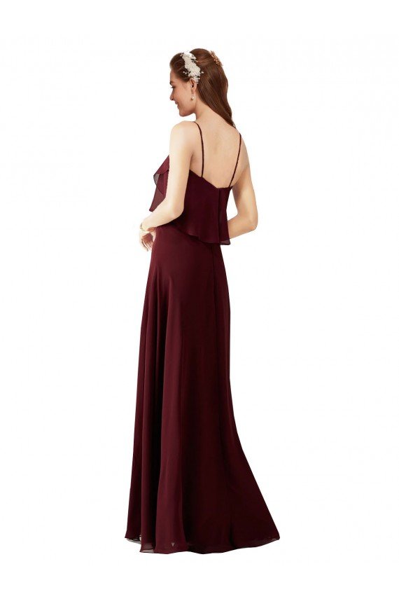 Cheapest Chiffon Bridesmaids Dress with Spaghetti Straps UK