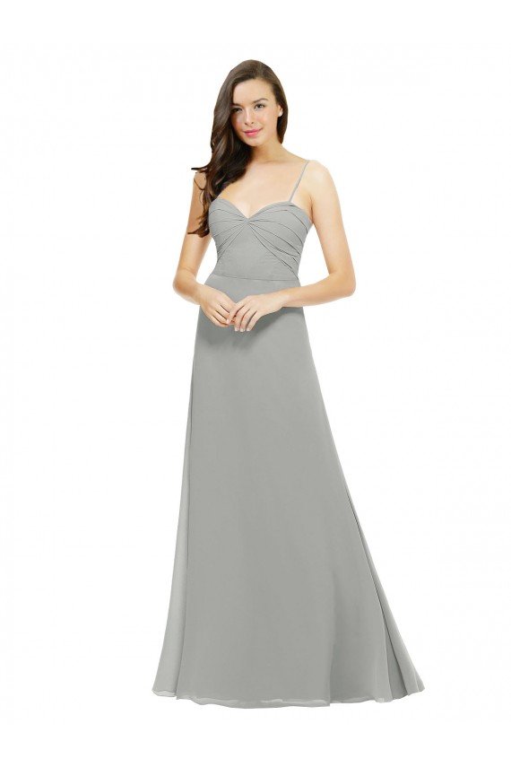 Cheapest Chiffon Bridesmaid Dress with Sweetheart Neckline and Adjustable Straps UK