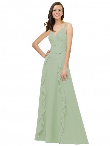 Cheapest Chiffon Bridesmaid Dress with Ruffles and Draping UK