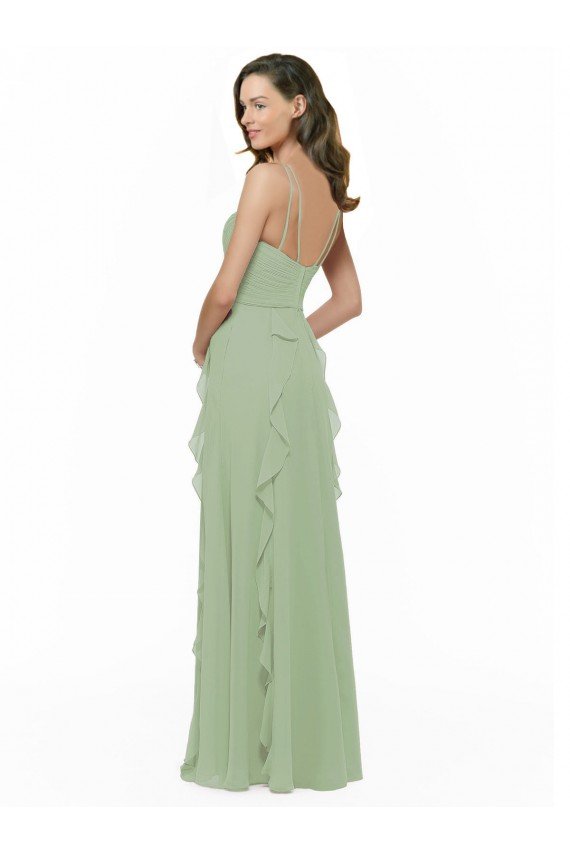 Cheapest Chiffon Bridesmaid Dress with Ruffles and Draping UK