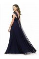 Cheapest Chiffon Bridesmaid Dress with Rouched Draped Bodice and Watteau Back UK