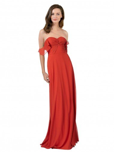 Cheapest Chiffon A-Line Bridesmaid Dress with Ruched Bodice UK