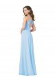 Cheapest Long V-Neck Chiffon Bridesmaid Dress with Keyhole Back UK