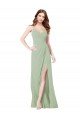 Cheapest Floor Length Long Chiffon Bridesmaid Dress with Side Slit UK
