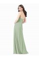 Cheapest Floor Length Long Chiffon Bridesmaid Dress with Side Slit UK