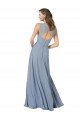 Cheapest Surplice Bodice A-Line Long Chiffon Bridesmaid Dress UK