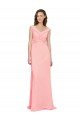 Cheapest Luxe Chiffon Bridesmaid Dress with Shoulder Tip Gathered Bodice UK