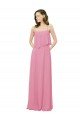 Cheapest Spaghetti Strap Chiffon Bridesmaids Dress with Ruffle Overlay UK